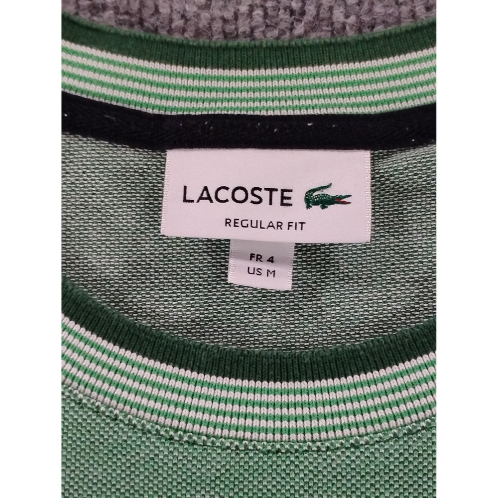 Lacoste Crew Neck Cotton T-Shirt Mens Size M Logo Embroidered Minimalist Preppy - Picture 4 of 7